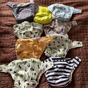 9 GroVia Reusable Hybrid Baby Cloth Diaper With Soaker Pads, One Size